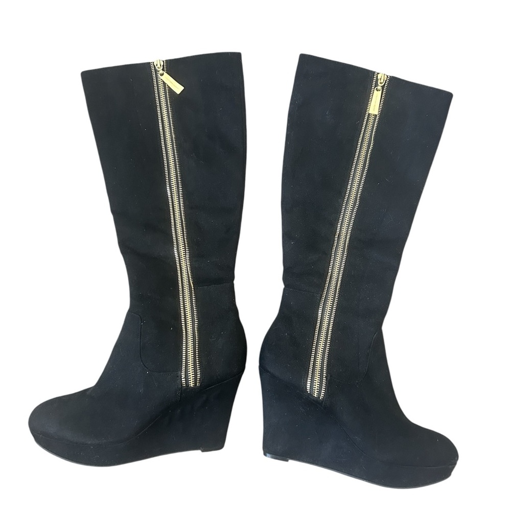 Christian Siriano for Payless Vegan Suede Wedge Heel Boots size 8